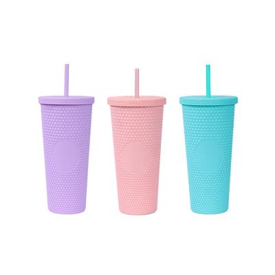 China Disposable Eco Friendly Plastic Durian Cup Portable Straw Cup Double Diameter Large Capacity for sale