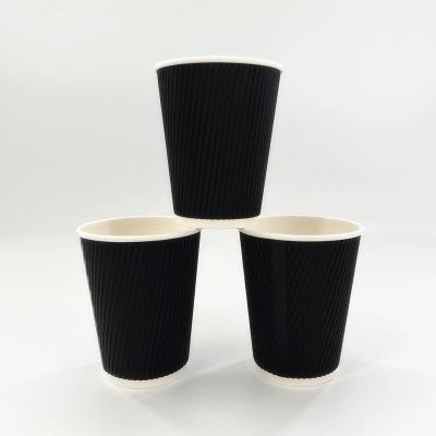 China Disposable High quality 16oz takeout paper cup one time use coffee paper cup printed logo double wall disposable cup with lid for sale