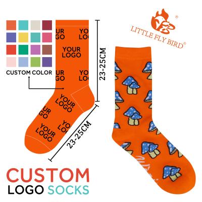 China Anti-Bacterial No minimum  crew sock OEM personalized design your own customized colorful socks men sox custom logo socks for sale