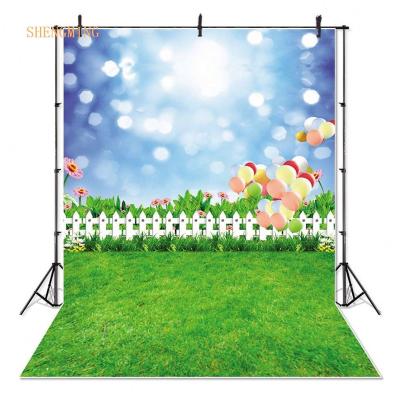 China Spring Landscape Easter Photography Backdrop Green Grass Seamless Newborn Baby Portrait Photo Booth Background for sale