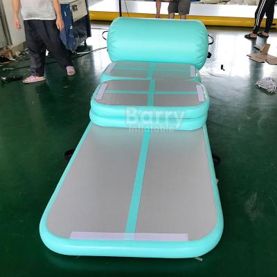 China DWF+1.2mm Plato Good Quality Air Sealed Exercise Airtrack Mats Gymnastic Mint Green Air Inflatable Rolling Track Set for sale