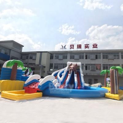 China Custom Durable Water Playground Summer Inflatable Water Park, Inflatable Pool Slide Park For Sale for sale