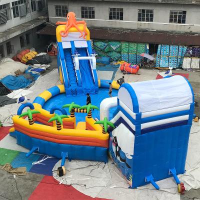 China Durable Cheap Price Commercial Grade Water Games Inflatable Water Park Slide With Pool For Kids And Adult for sale