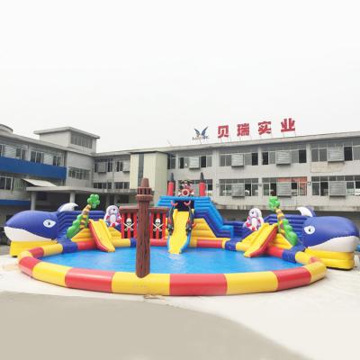 China China Durable Manufacturer Inflatable Amusement Park Equipment, Inflatable Water Park With Pool And Slide for sale