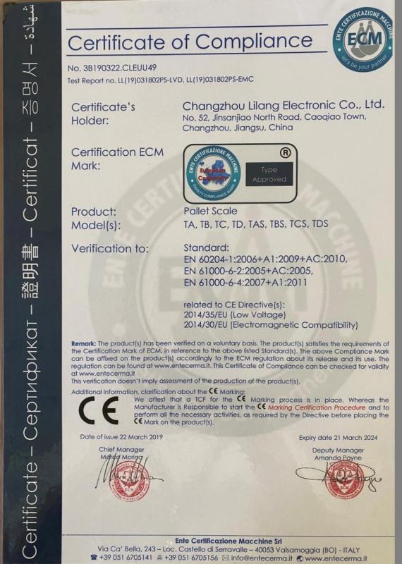 CE - Changzhou Lilang Electronic Co., Ltd.