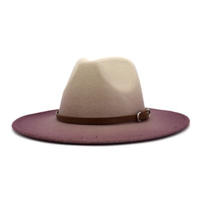 China Wholesale Fedora Hat Sombrero Hat Striped Wool For New Fashion 2021 Designer Trend Fedora Hat Custom Made for sale