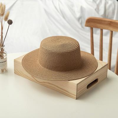 China Wholesale Summer Straw Hat Panama Paper Straw Hat 2021 New Trend Popular High Quality Striped for sale