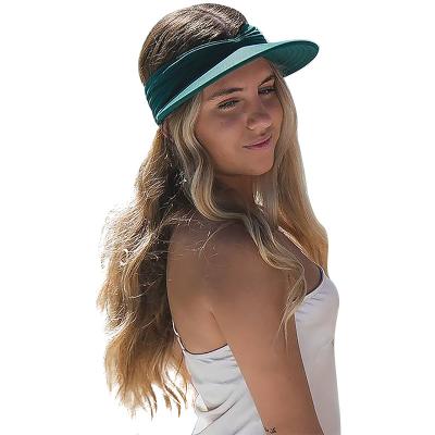 China 2021 Fashion Women Custom Chinlon Soft Plush Anti UV Sun Visor Hats Comfortable Outdoor Wide Brim Sunshade Summer Sun Visor Hats for sale