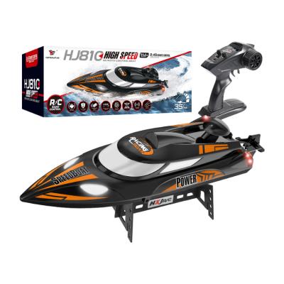 China Anti overturning function HJ810B OEM Accepted 2.4G Remote Control Speed Boat 30+MPH Simulation High Speed Yachts Water Cooling System RC Boat for sale