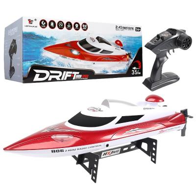 China Anti overturning function HJ806 2.4G Remote Control Boat Water Toy 35km/h High SpeedBoat Great Kids Gift RC High Speed Boat for Swimming Pool and Lake for sale