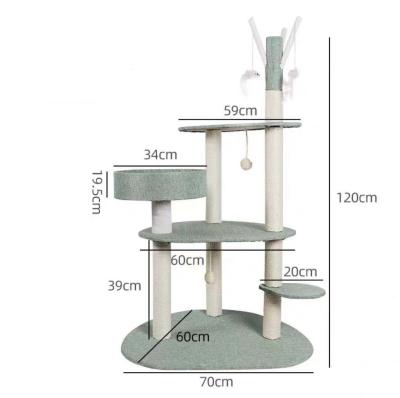 China High Quality Multicolor Sisal Viable Cat Climbing Frame Cat Tree Multi-Layer Cat Scratcher for sale