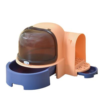 China Sustainable Pet Care Products Fully Enclosed Cat Litter Box Suitable For Cat Litter On Sale for sale