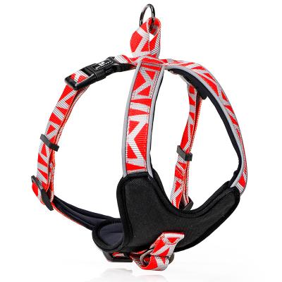 China Custom Viable Wholesale Custom Pet Fashion Dog Chest Harness With 3M Reflective Stripe for sale