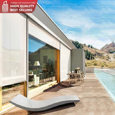 China UV Protection Roller Blinds Electric Waterproof Outdoor Window Shade Zipper Screen Motorized Outdoor Patio Blinds for sale