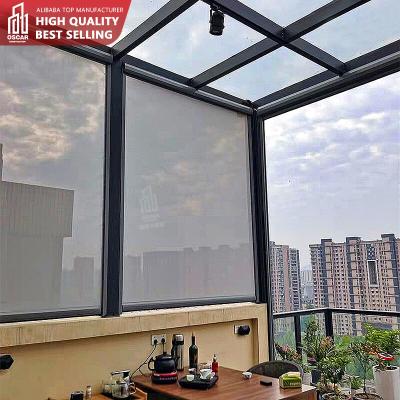 China UV Protection Motorized Sunshade Door Roll Shade Exterior Roller Blinds For Garage for sale