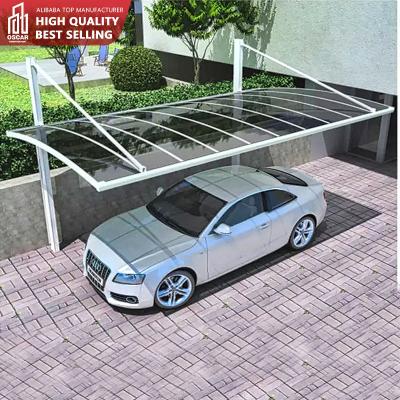 China UV-Resistance Waterproof Fireproof Metal Modern Aluminum Carport Designs Sturdy Double Garages Canopies Carports Shade Canopy for sale