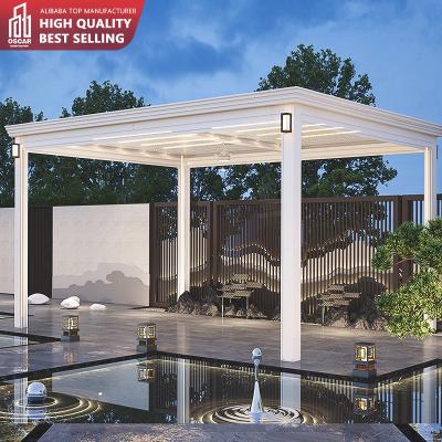 China Hot Sale Modern Design Easily Assembled Canopies Electric Sliding Outdoor Garden Pergolas for sale