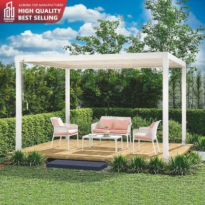 China RTS-Hot Selling Product Easily Assembled Fully Automatic Opening With Zipper Blinds Pavilion Backyard Aluminum Pergola for sale