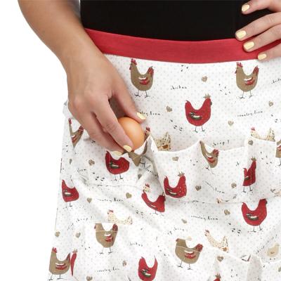 China Practical Chicken Egg Collecting Apron With 12 Pockets 3D Kitchen Bust Apron Eggs Apron for sale