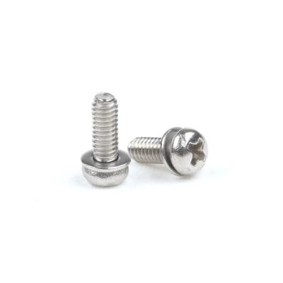 China Pan GB 9074.5 Cross Recessed Small Pan Head Screw And Washer Assemblies With Single Joints AISI 304/316 M2-M6 Passivated for sale