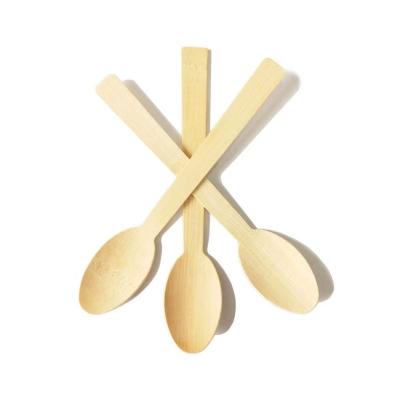 China Disposable 100% Compostable Bamboo Bowl with Spoon Disposable Bamboo Cutlery Bamboo Spoon for sale