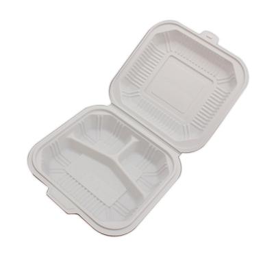 China Cornstarch Food Container Clamshell Disposable Biodegradable Cornstarch Food Container Clamshell Box for sale