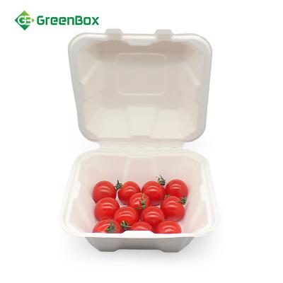 China 100%Biodegradable Disposable Box Bagasse Hamburger Eco Friendly Box Wholesale for sale