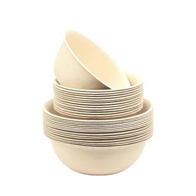 China Fruit Vegetable Salad Bamboo Fiber High Quality Compostable Eco Friendly Paper Bowl for sale