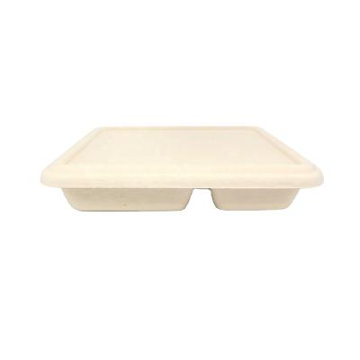 China Disposable Premium Quality 5C Fiber Food Delivery Box Widely Used Bamboo Food Tray Lid for sale