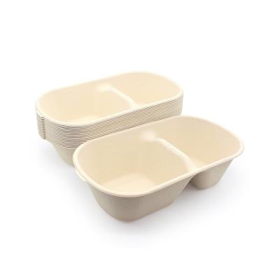 China Amenities 100% Biodegradable Biodegradable Bamboo Fiber Oval Hotel Takeaway Container for sale