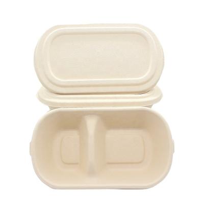 China High Quality Cheap Custom Made Take Out Containers 100% Biodegradable Bamboo Fiber Oval Food Container for sale