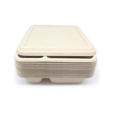 China Eco Friendly Disposable Bamboo Cutlery 100% Biodegradable Disposable Lid For 5C Bamboo Fiber Tray Food Container for sale