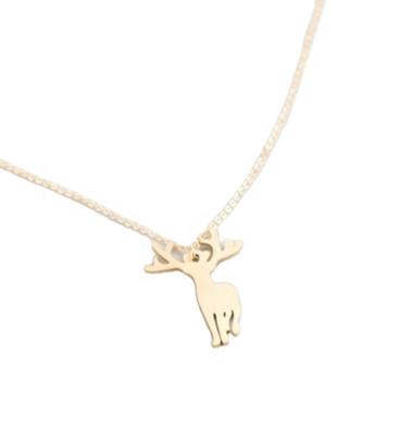 China FASHIONABLE Delicate Animal Pendant Necklace Womens 18k Gold Moose Christmas Jewelry Stainless Steel for sale