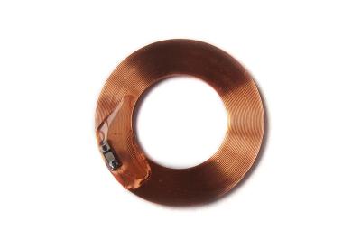 China 134.2KHz Copper Wire Coil Micro RFID Tags With EM4305 Chip Diameter 27MM for sale