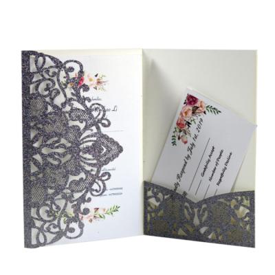 China Europe Wholesale Laser Cut Invitation Glitter Paper Cover For Teacher's Day Cards Greeting for sale