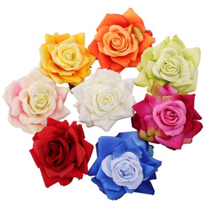 China Bride Party Travel Stage Hair Decor 13cm Eco-friendly Wedding Fabric Rose Large Flower Hair Clips for sale