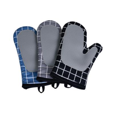 China Higher Heat Resistant High Temperature Cooking Tools Cotton Silicone Anti-Scald Microwave And Oven Mitts Oven for sale