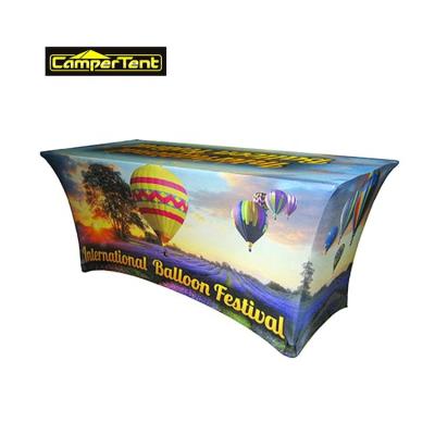 China Waterproof Full Color Printing Customized Trade Show Throws Table Cloth for sale