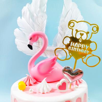 China Acrylic Cake Topper With Insert Card Cake Topper Plug-in Acrylic Decoration New for sale