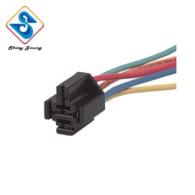 China Automobile 5 Leads Mini Relay Wiring Set Color Coded Socket 5 Pin Female Pin Auto Connector Harness for sale