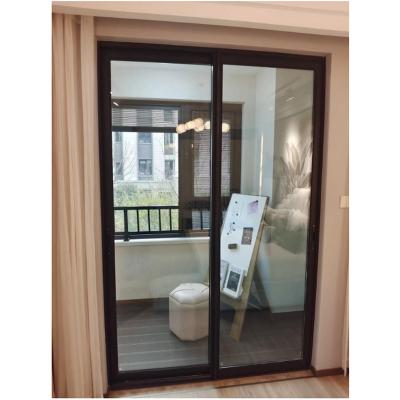 China Modern Glass Design Magnetic Screen Sliding Balcony Door Glass Sliding Patio Door Aluminum Sliding Glass Doors for sale