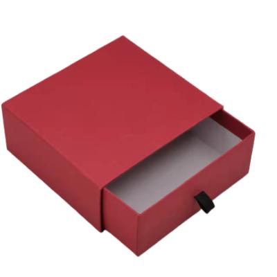 China Custom Recyclable Pull Out Box For Cute Jewelry Box Mens Red Color Drawer Jewelry Box for sale