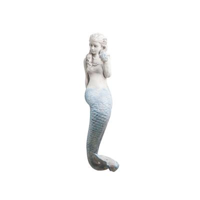 China Europe Ocean Series Office Ornaments 25 Inch Sitting Mermaid Resin Figurine for sale