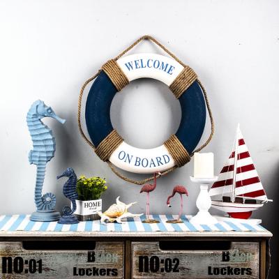 China Nautical Lifebuoy Ring Wall Welcome Mediterranean Style Foam Fabric Rope Decoration Opener for sale