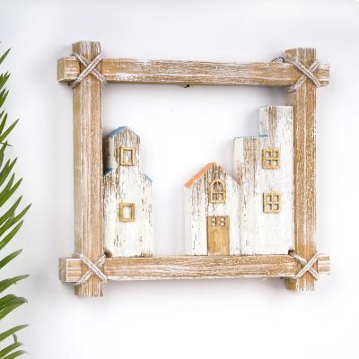 China Mediterranean Sea Series Wooden Frame Handwork Wall Hanger Collage Wood Frame Home Accessories for sale