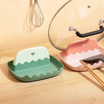 China Sustainable New Product 2 In 1 Foldable Pan Spatula Holder Pot Cover Holder For Kitchen Utensil for sale