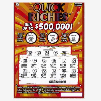 China Custom Scratch Lottery Ticket Scratch And Win Quick Rich Lottery Ticket for sale