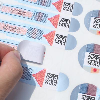 China Digital Roll Or QR Sheet Anti-Counterfeit Code With Serial Number Sticker for sale