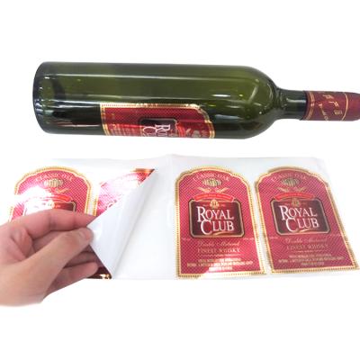 China Waterproof Waterproof Supplier Custom Bottle Labels Wine Beer Glass Premium Bottle Adhesive Labels for sale