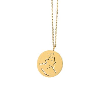 China Fashion Romantic Stainless Steel 18K Gold Plated Creative Figure Face Sketch Shape Pendant Necklace Human Women for sale